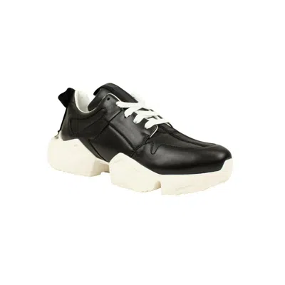 Shop Ben Taverniti Unravel Project Leather Low Top Sneaker Shoes - Black