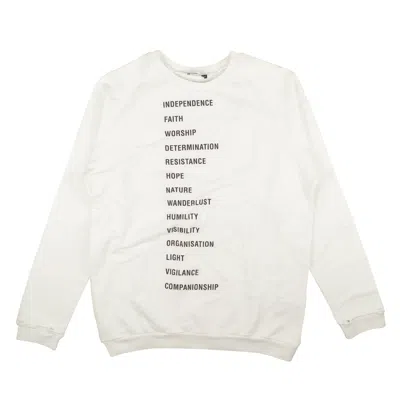 Shop Raf Simons Raf Simmons Sweater With Wording Patches L In White