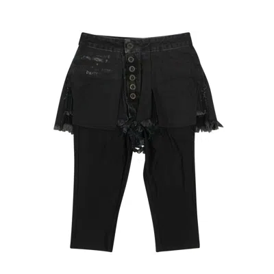 Ben Taverniti Unravel Project Reverse Shorts Laye Stretch Leggings - Black In Black