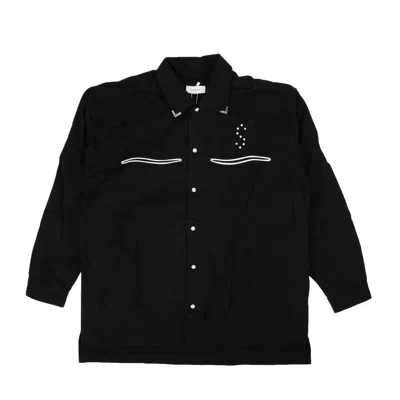 Shop Saintwoods Star Flannel Shirt - Black