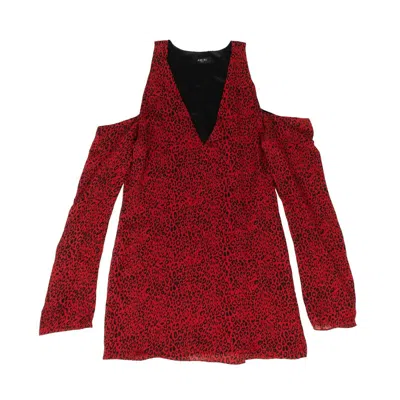 Shop Amiri Leopard No Shoulder Long Sleeves Dress - Red