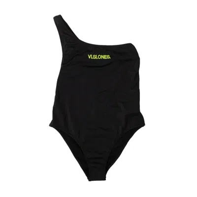 Shop Marcelo Burlon County Of Milan One Shoulder Swimsuit - Black