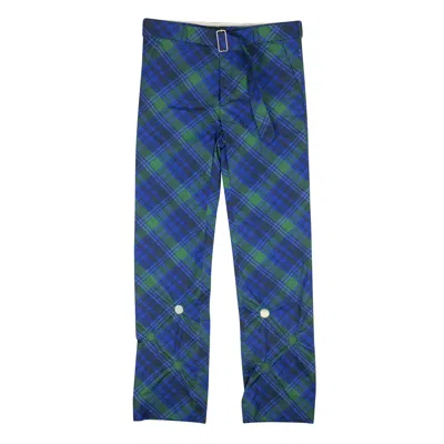 Shop Stefan Cooke Studded Tartan Print Trousers - Blue/green In Multi