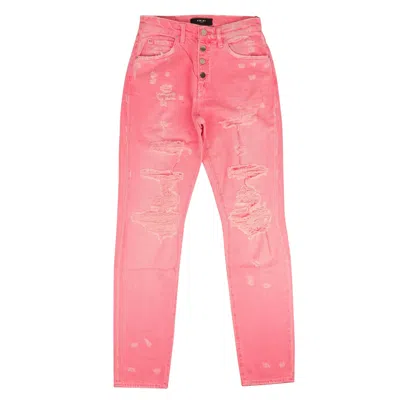 Shop Amiri Slouch Destroyed Jean - Neon Pink
