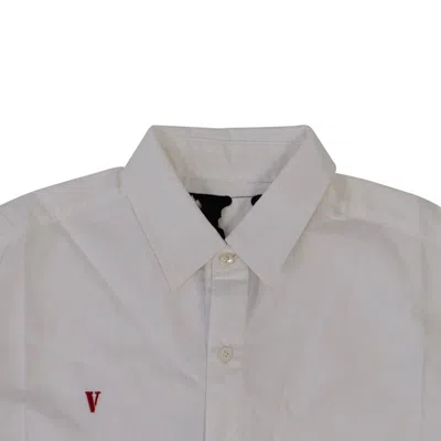 Shop Vlone White & Red V Long Sleeve Button Down Shirt