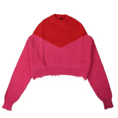 Shop Ben Taverniti Unravel Project Distressed Hem Sweater - Red/pink