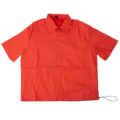 Shop Ben Taverniti Unravel Project Oversized Button Down Shirt - Red