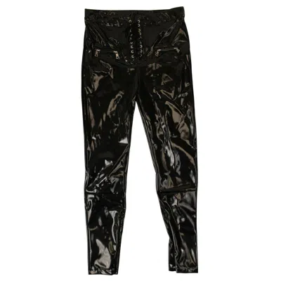 Ben Taverniti Unravel Project Latex Lace Up Pants - Black In Black