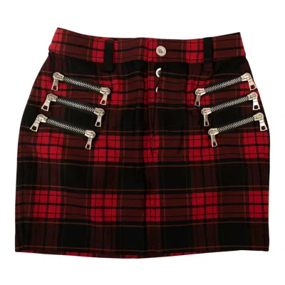 Shop Ben Taverniti Unravel Project Checked Mini Skirt - Red/black In Multi