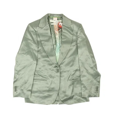 Off White C/o Virgil Abloh Off-white C/o Virgil Abloh Mint Satin Boyfriend Blazer - Green In Green