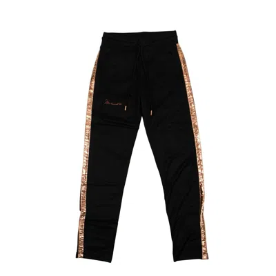 Shop Marcelo Burlon County Of Milan X Muhammad Ali Gold Side Tape Track Pants - Black