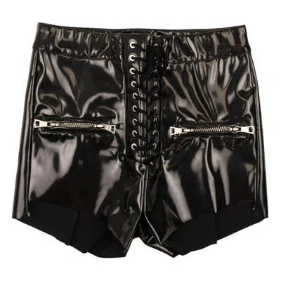 Shop Ben Taverniti Unravel Project Lace Up Closure Shorts - Black