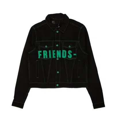 Shop Vlone Friends Denim Jacket - Black/green