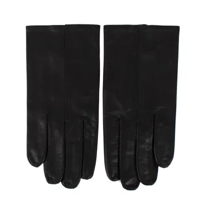 Shop John Lobb Black Calfskin Leather Gloves