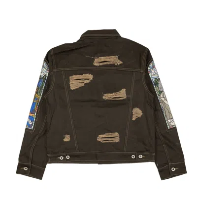 Shop Who Decides War X Barriers Ny Monument Denim Jacket - Coal In Brown
