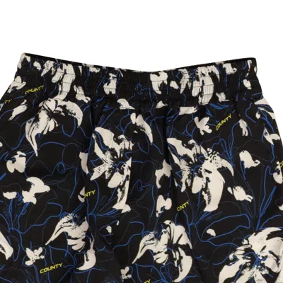 Shop Marcelo Burlon County Of Milan County Flowers Boxer Shorts - Black/blue/white In Multi