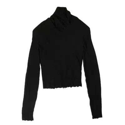 Shop Ben Taverniti Unravel Project Cashmere Distressed Details Sweater - Black