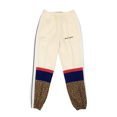 Palm Angels Leopard V Colorblock Jogger Track Pants - White In Multi