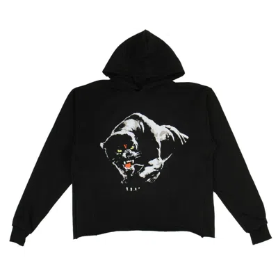 Shop Vlone Panther Cotton Hoodie - Black
