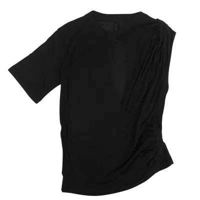 Shop Ben Taverniti Unravel Project Silk Draped T-shirt - Black