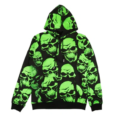Shop Psychworld 95-psy-1001/m Psy_skull_hoodie  Skull Logo Hoodie In Black
