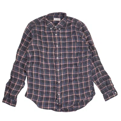 Shop President's Shirt Chatham Linen Flannel Check Washed - Gray/pink In Multi