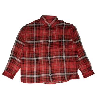 Shop Pyer Moss 424 On Fairfax Plaid Silk Shirt - Red