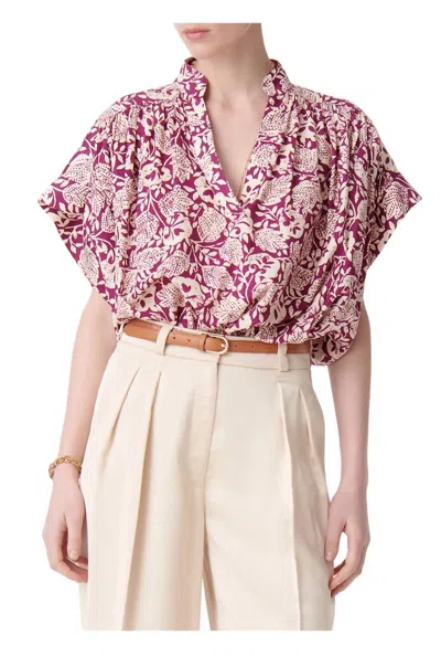 Shop Vanessabruno Cory Loose Fit Top In Plum In Pink