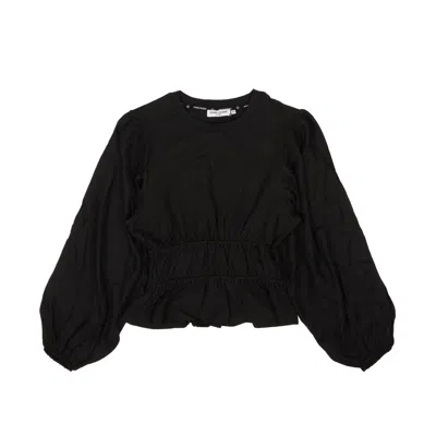 Shop Opening Ceremony Silk Long Sleeve Blouse Top - Black