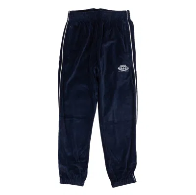 Shop Visitor On Earth Velour Pants - Navy Blue