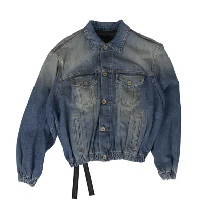 Shop Ben Taverniti Unravel Project Cotton Oversized Denim Jacket - Blue
