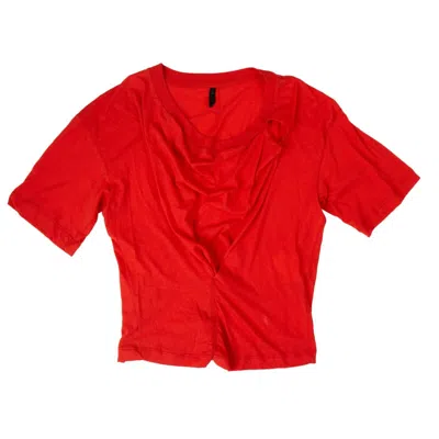 Shop Ben Taverniti Unravel Project Knot Detailed T-shirt - Red
