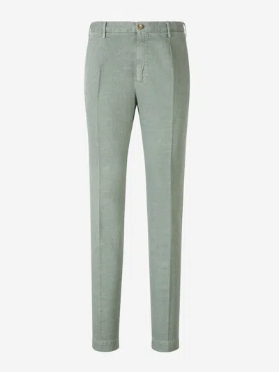 Shop Incotex Tapered Fit Formal Trousers In Green
