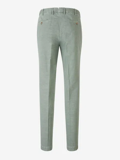 Shop Incotex Tapered Fit Formal Trousers In Green