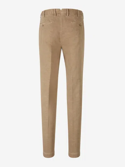 Shop Incotex Tapered Fit Formal Trousers In Brown