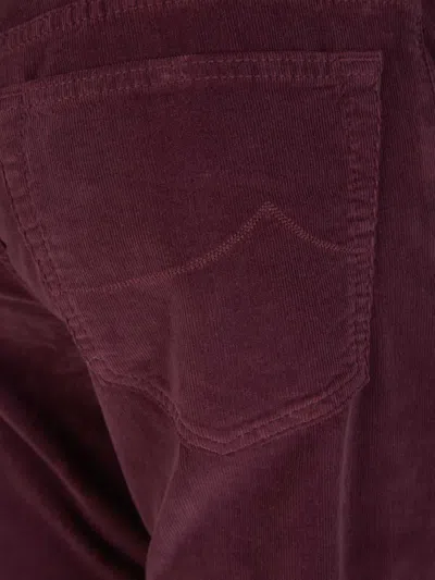Shop Jacob Cohen Bard Micro Corduroy Trousers In Burgundy