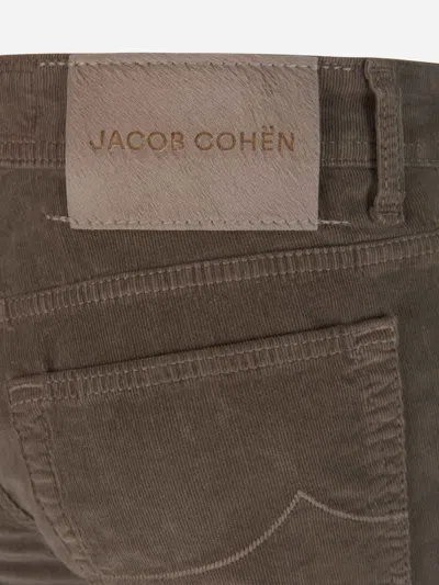 Shop Jacob Cohen Bard Micro Corduroy Trousers In Burgundy