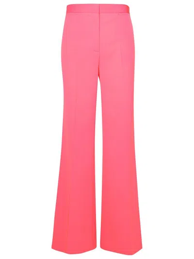 Stella Mccartney Stretch Wool Pants With High Waist In Pink