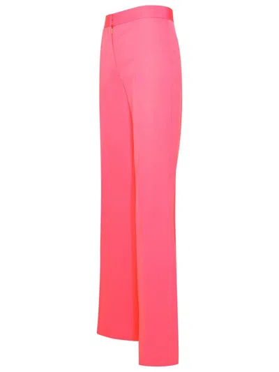 Stella Mccartney Stretch Wool Pants With High Waist In Pink