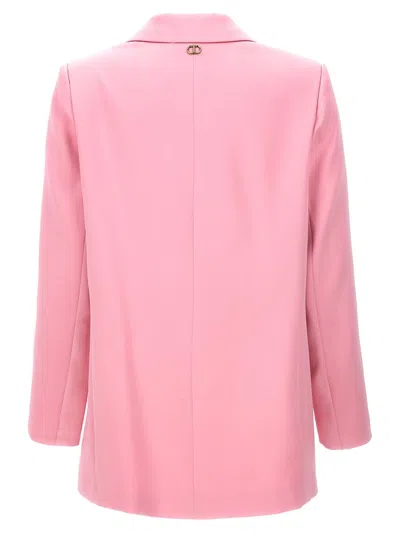 Shop Twinset Double-breasted Blazer In Pink