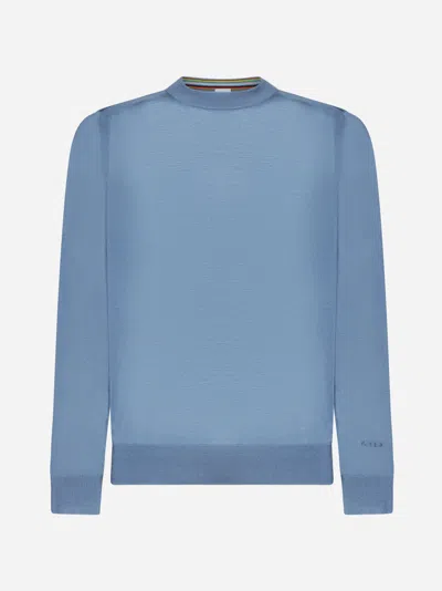 Shop Paul Smith Merino Wool Sweater In Turquoise