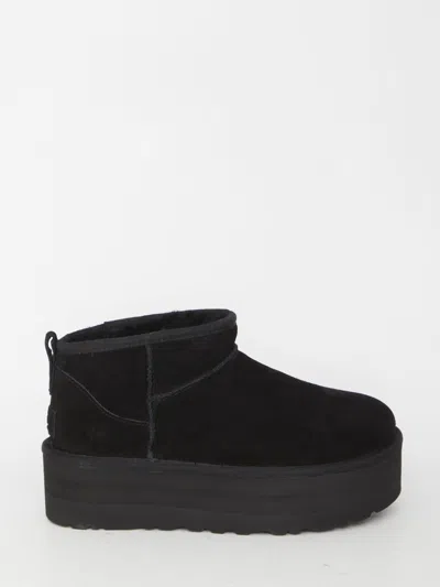 Ugg 'ultramini' Black Boots With Platform In Black