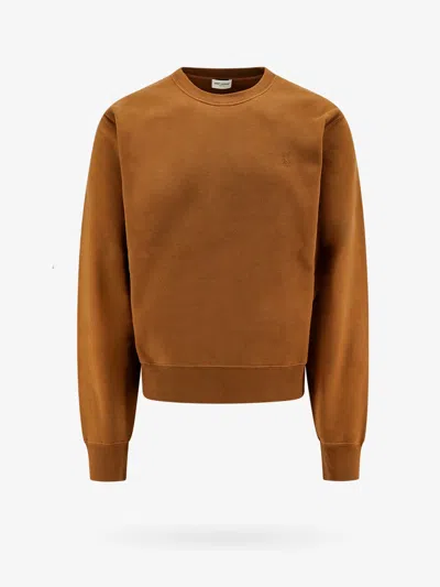 Shop Saint Laurent Sweatshirt In Brown