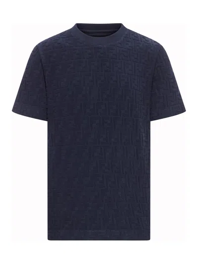 Shop Fendi T-shirt J. Ff Sponge In Blue