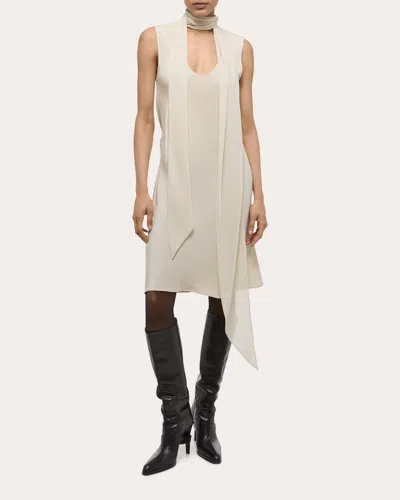 Shop Helmut Lang Women's Sleeveless Scarf Dress In Neutrals