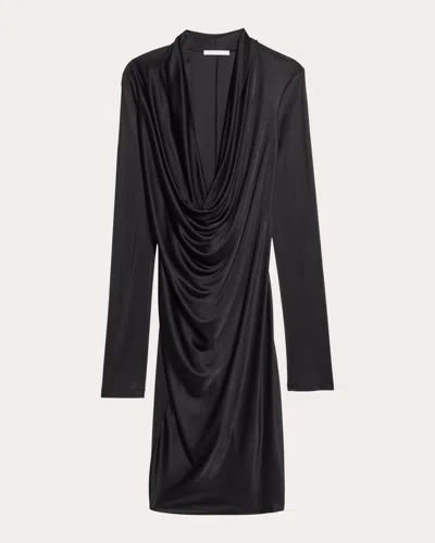 Shop Helmut Lang Women's Cowl Neck Dress In Black