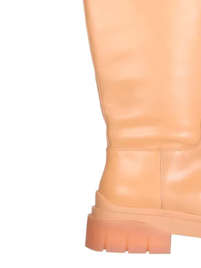 Ash Woman Boot Apricot Size 8 Soft Leather In Brown
