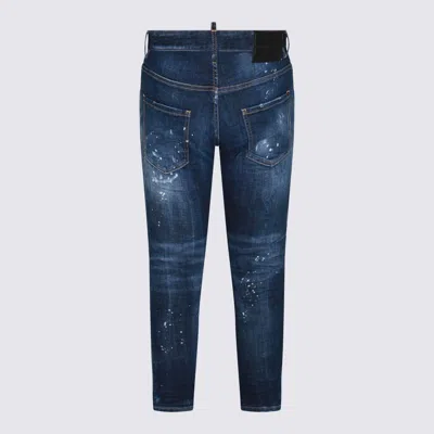 Shop Dsquared2 Blue Denim Cotton Jeans In Navyblue