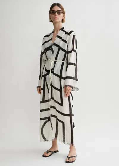 Totême Monogram Wrap Dress In Ecru,black