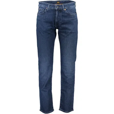 Shop Hugo Boss Blue Cotton Jeans & Pant